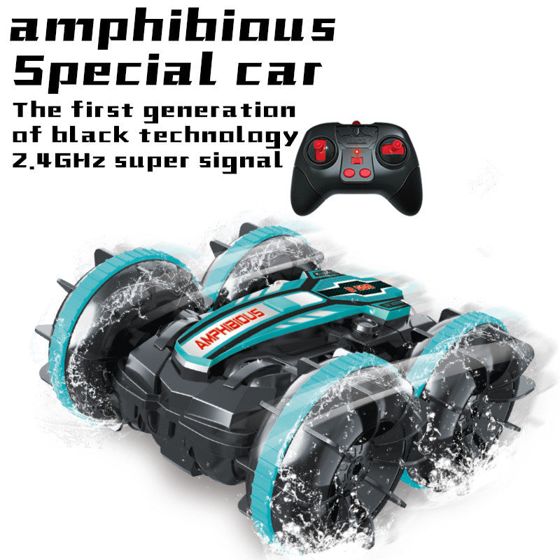 4WD Amphibious Stunt Car 2.4G Remote Control Waterproof Double-Sided Driving Tank Car