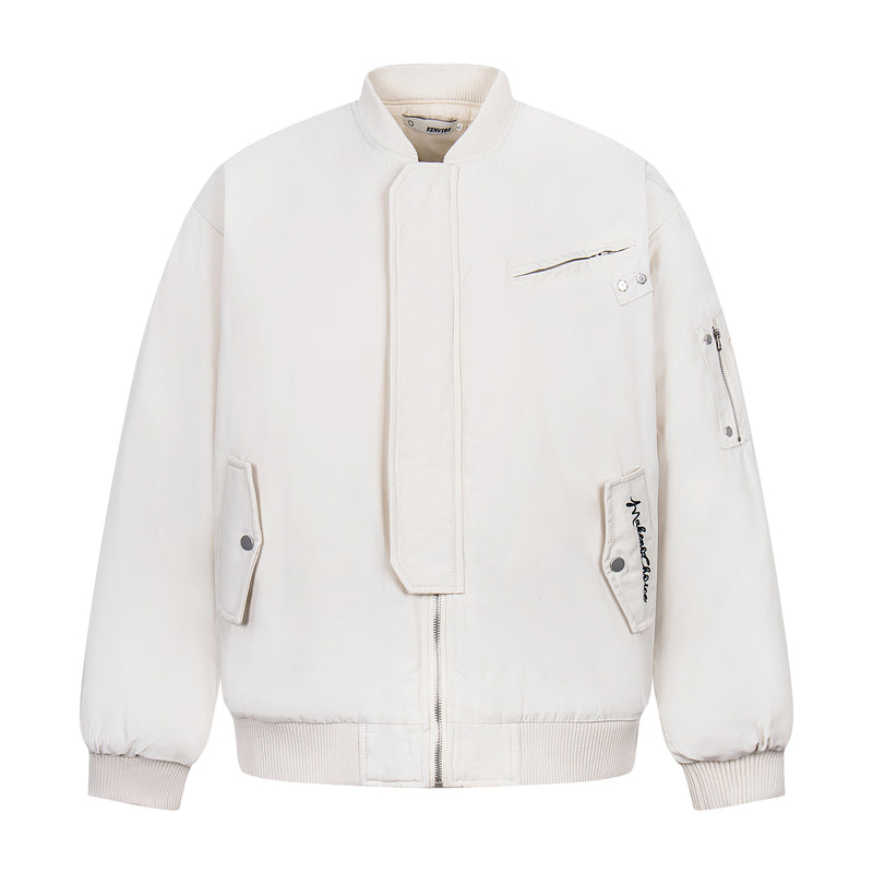 Letter embroidery stand collar jacket for men and women