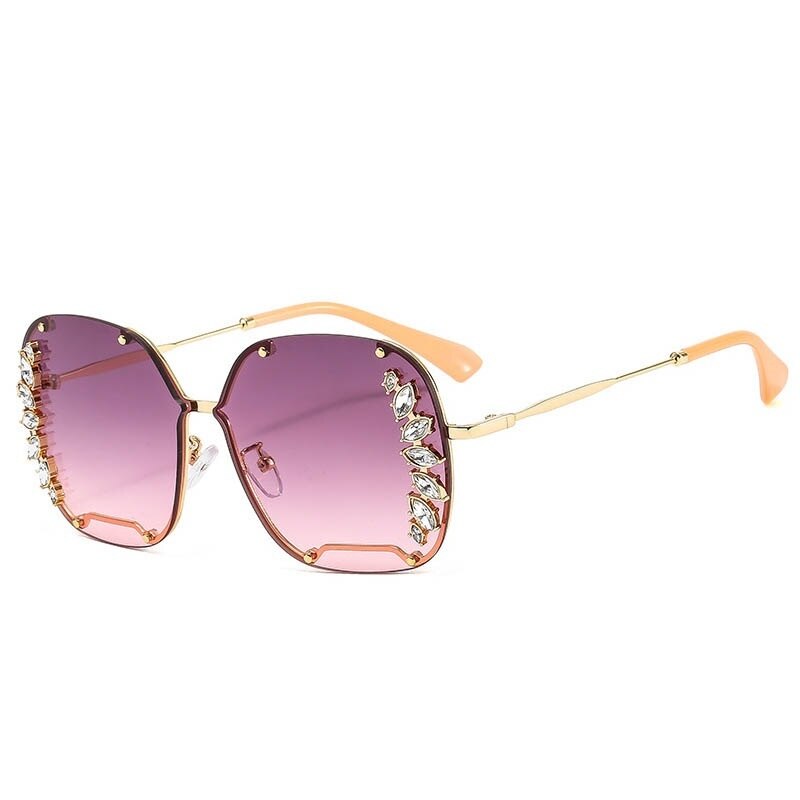 Square Sun Glasses Female Trend Diamond Sunglass