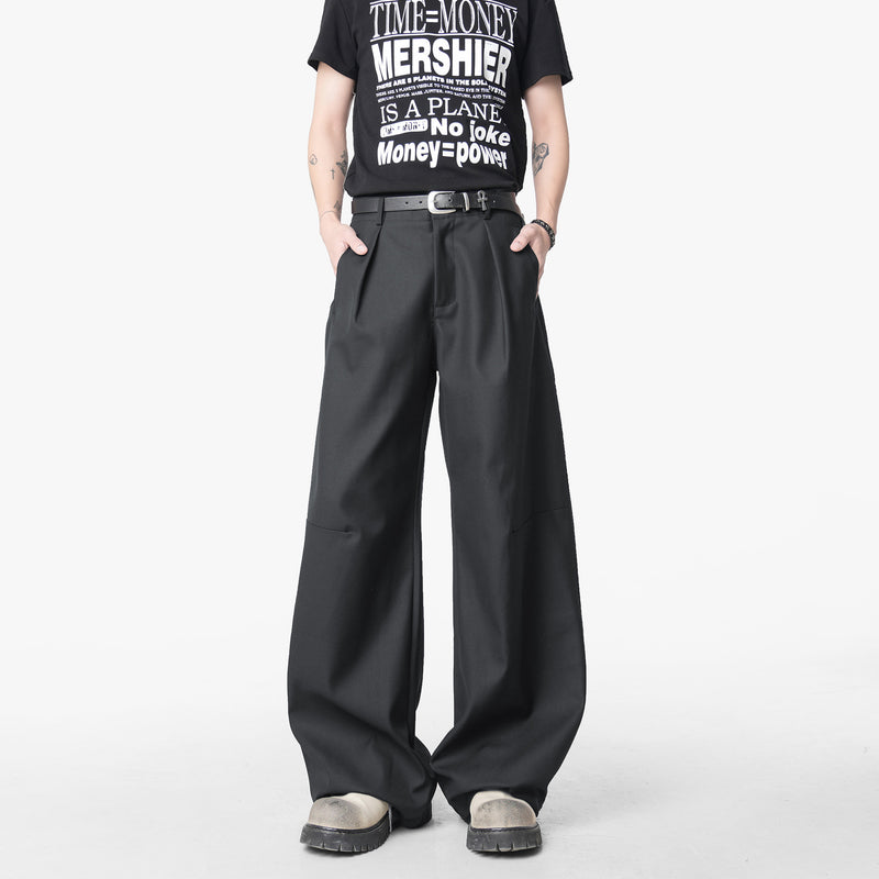 Pants for Men with Vertical Feel Loose Straight Clean Fit Casual Trousers