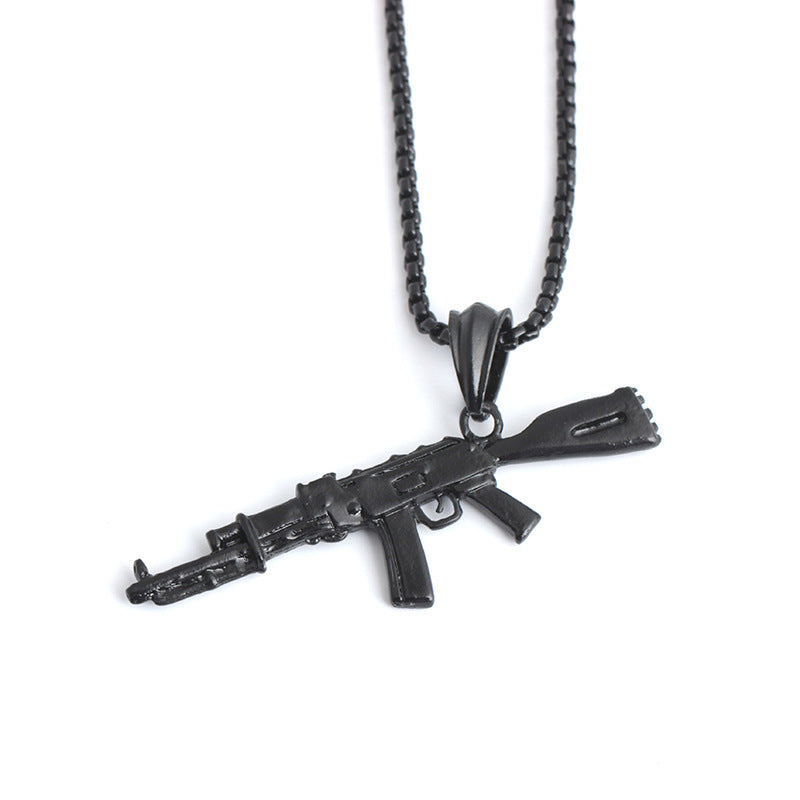 Tactical Gun Pendant Necklace for Men