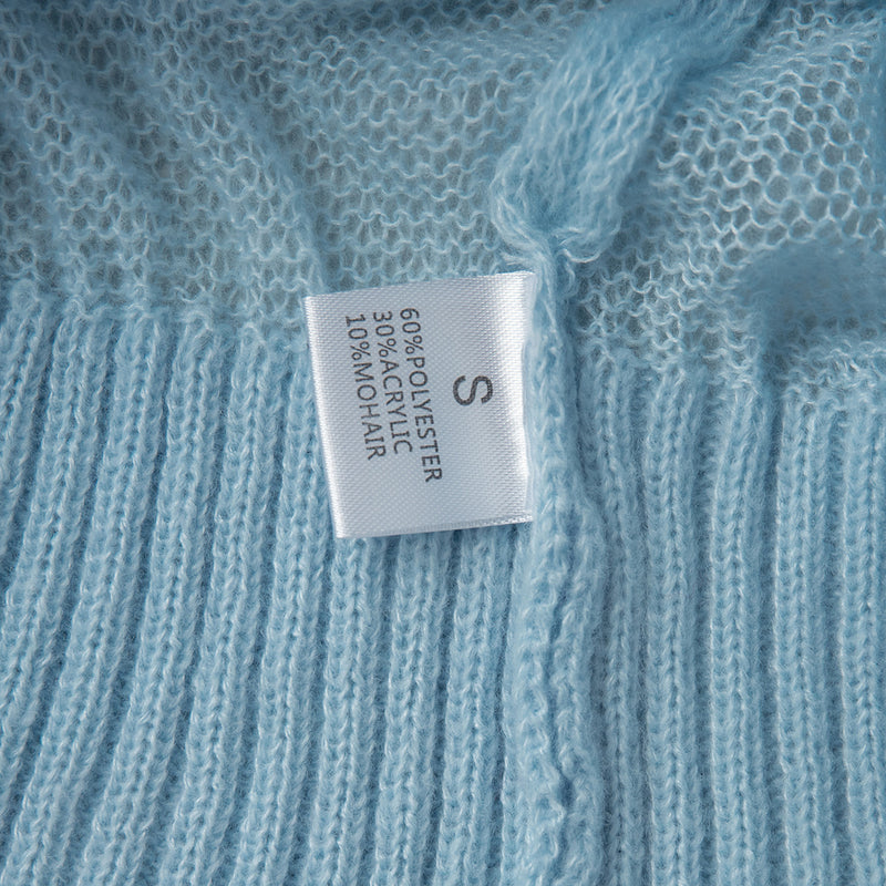 Knitted base semi transparent sweater for women