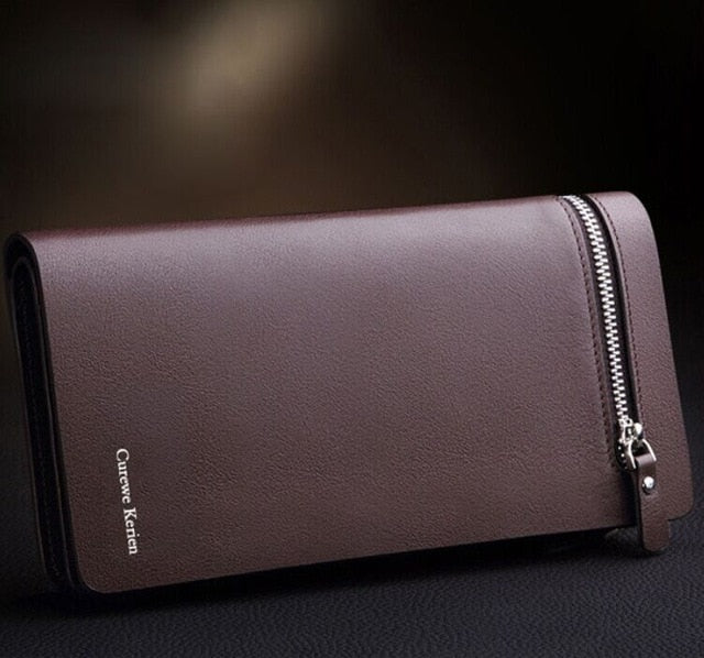 Men’s Leather Bifold Long Wallet – ID & Card Holder