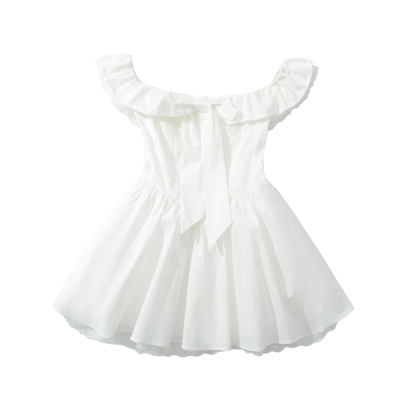 Street fashion bow one neck dress for women
