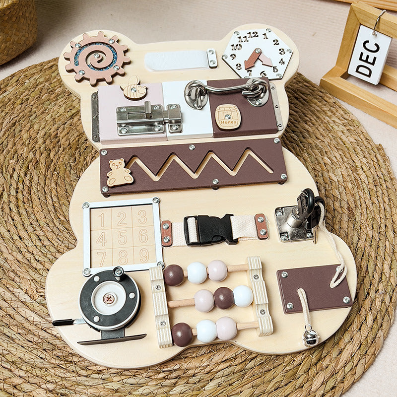 Bear-Themed Montessori Busy Board