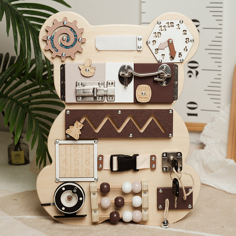 Bear-Themed Montessori Busy Board