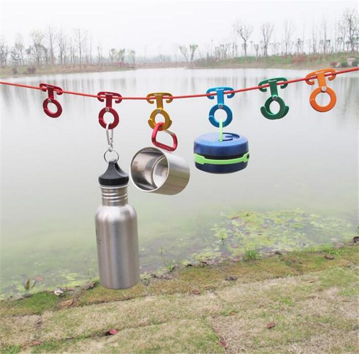 5pcs Aluminum Camping Rope Hanger Set