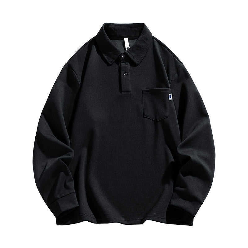 Beaded cotton loose casual pocket T-shirt for men