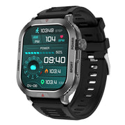 Black Bluetooth smart watch with fitness tracking display