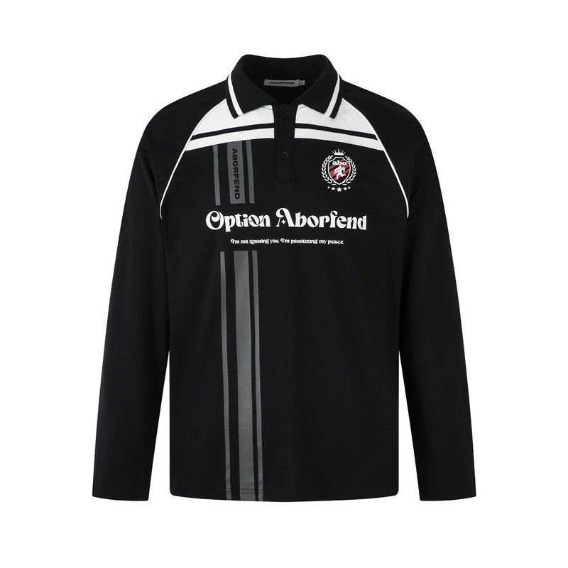 Men’s Loose Hip-Hop Sports Collar-Shirt – Long Sleeve