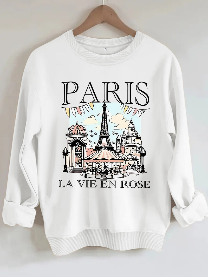 Letter pattern printed long sleeved sweatshirt