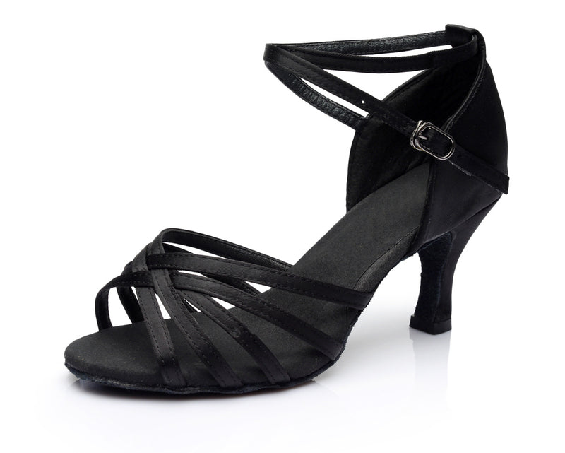 Latin dance shoes for adult women with medium to high heels Latin dance indoor training shoes satin gymnastics shoes