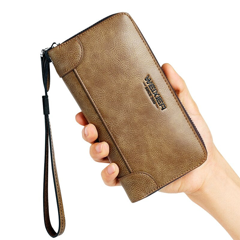 Men’s PU Leather Long Clutch Wallet – Business Style