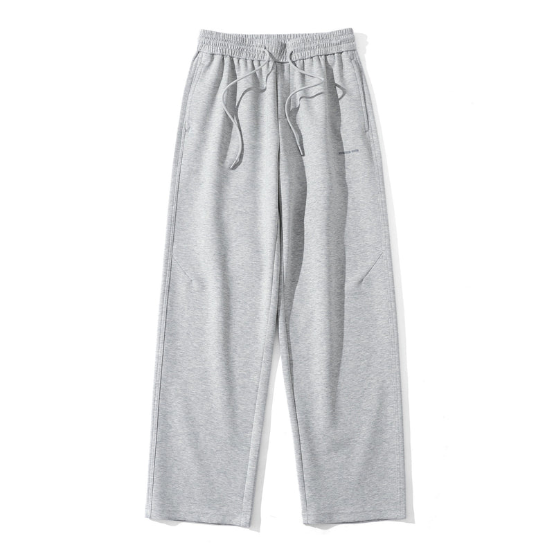 Loose Straight Fit Sweatpants with Small Letter Print