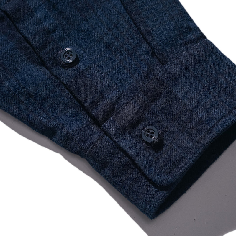 Plaid Patch Pocket Shirt Men Long Sleeve Loose Thick Shirt