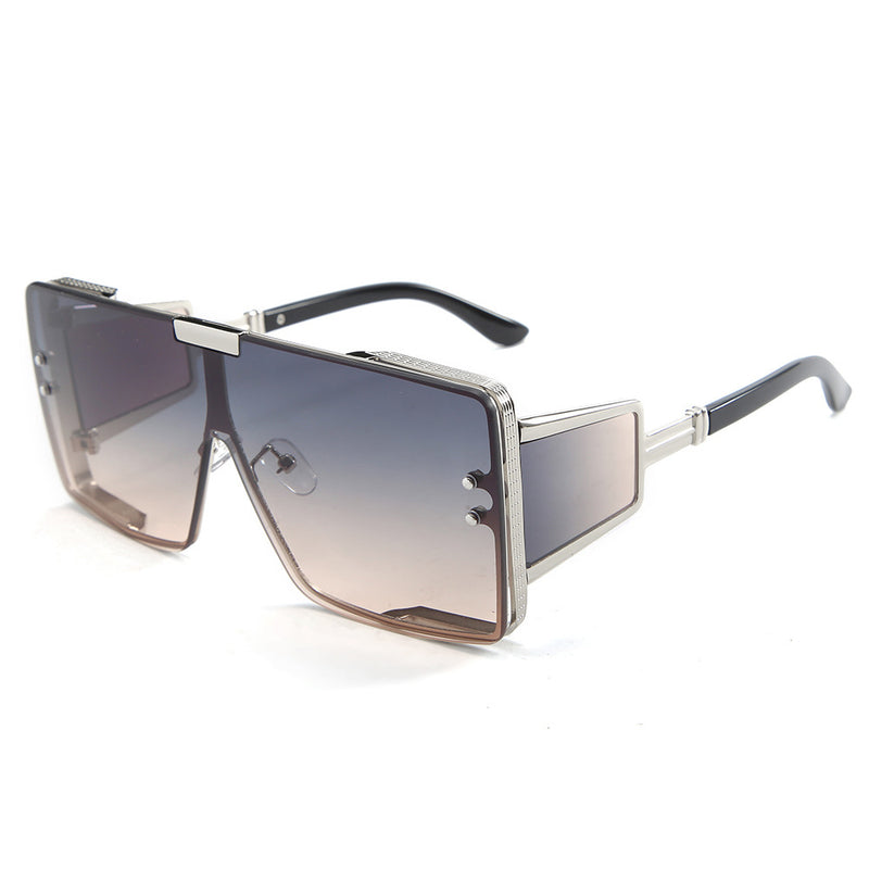 Flat-Top Oversized Sunglasses – Vintage Square Frame (UV400 Unisex)