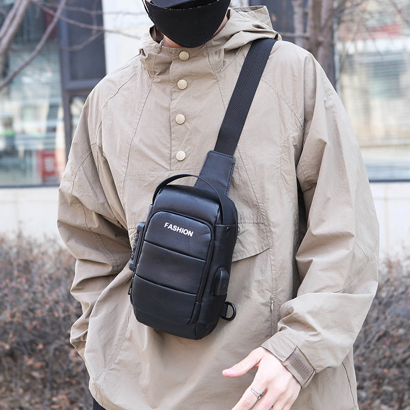 Men's Crossbody Chest Bag with USB Charging