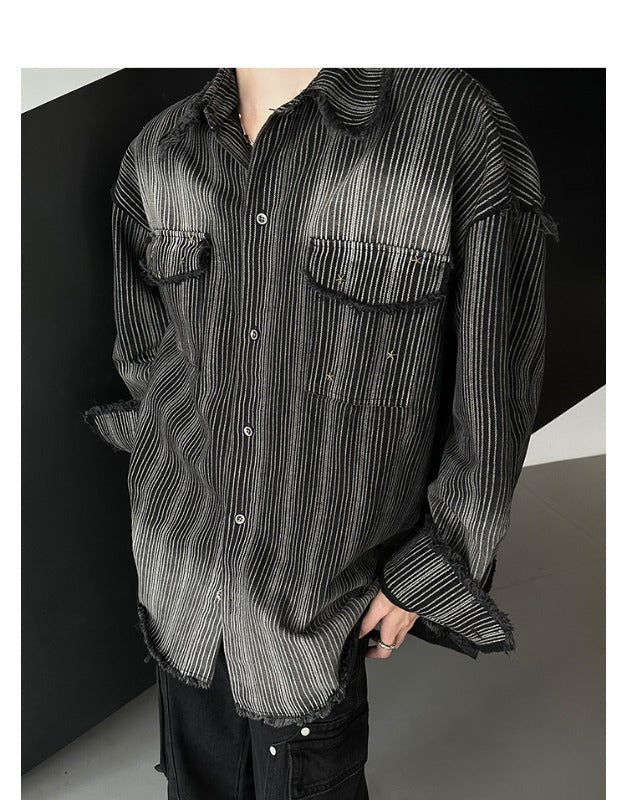 Advanced striped shirt for men in autumn and winter
