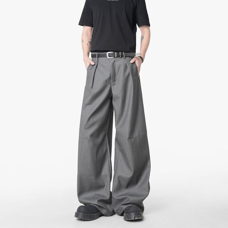 Pants for Men with Vertical Feel Loose Straight Clean Fit Casual Trousers