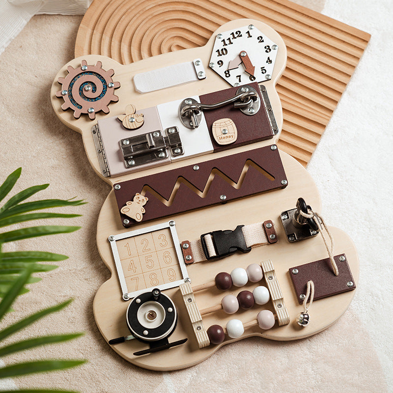 Bear-Themed Montessori Busy Board