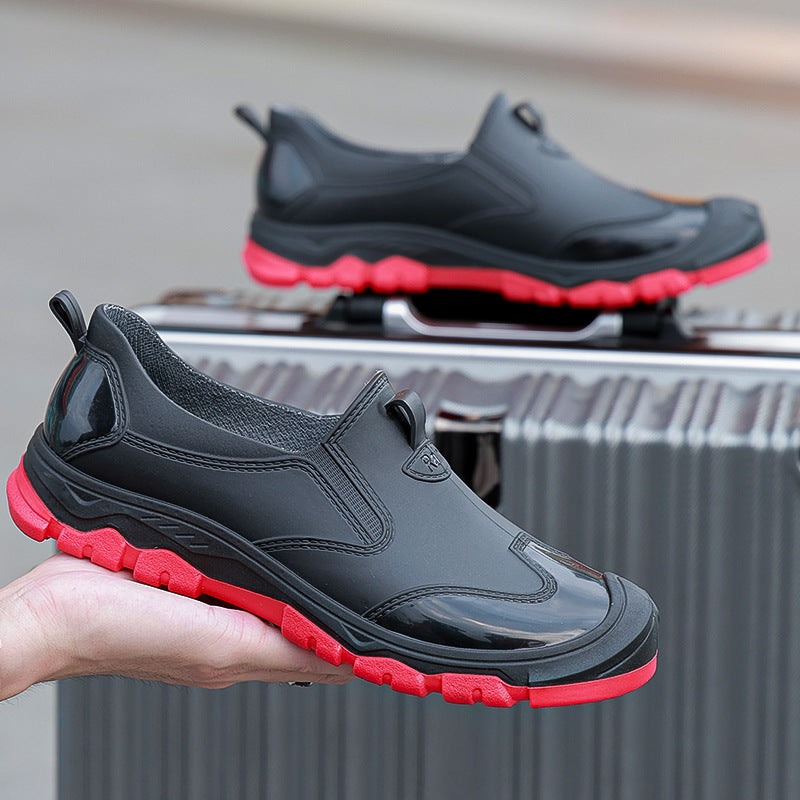 Urban Men's Short-Cuff Black Rain Boots