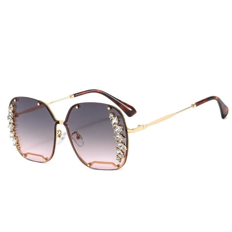 Square Sun Glasses Female Trend Diamond Sunglass