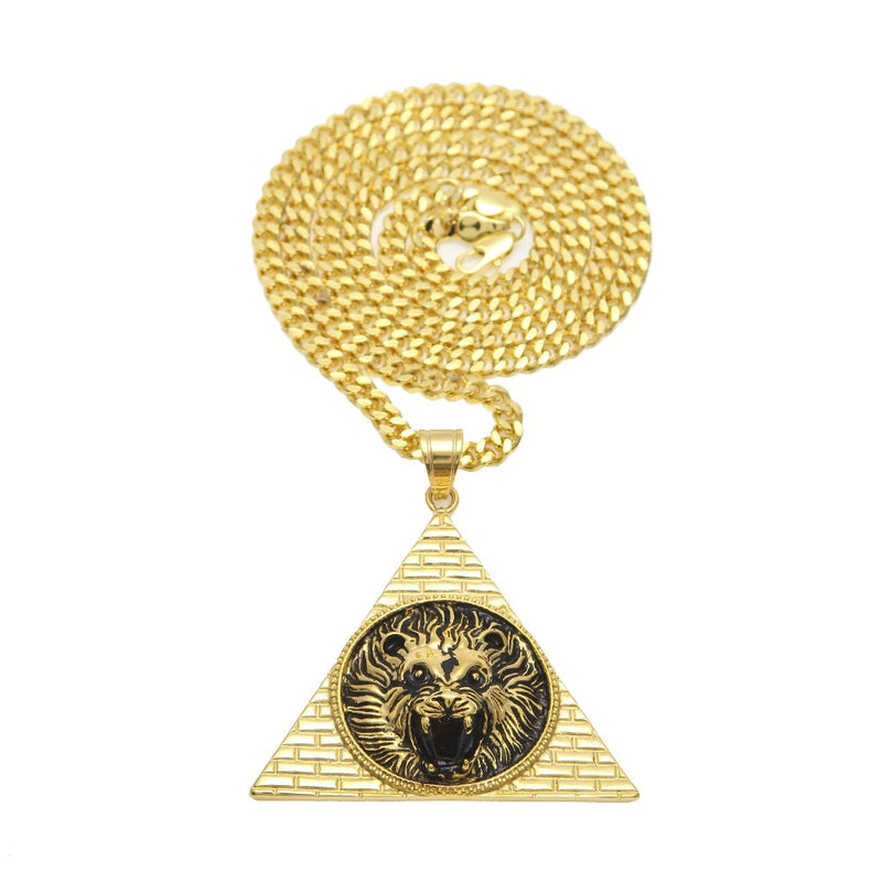 Lion Head Pendant Necklace for Men
