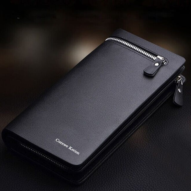 Men’s Leather Bifold Long Wallet – ID & Card Holder