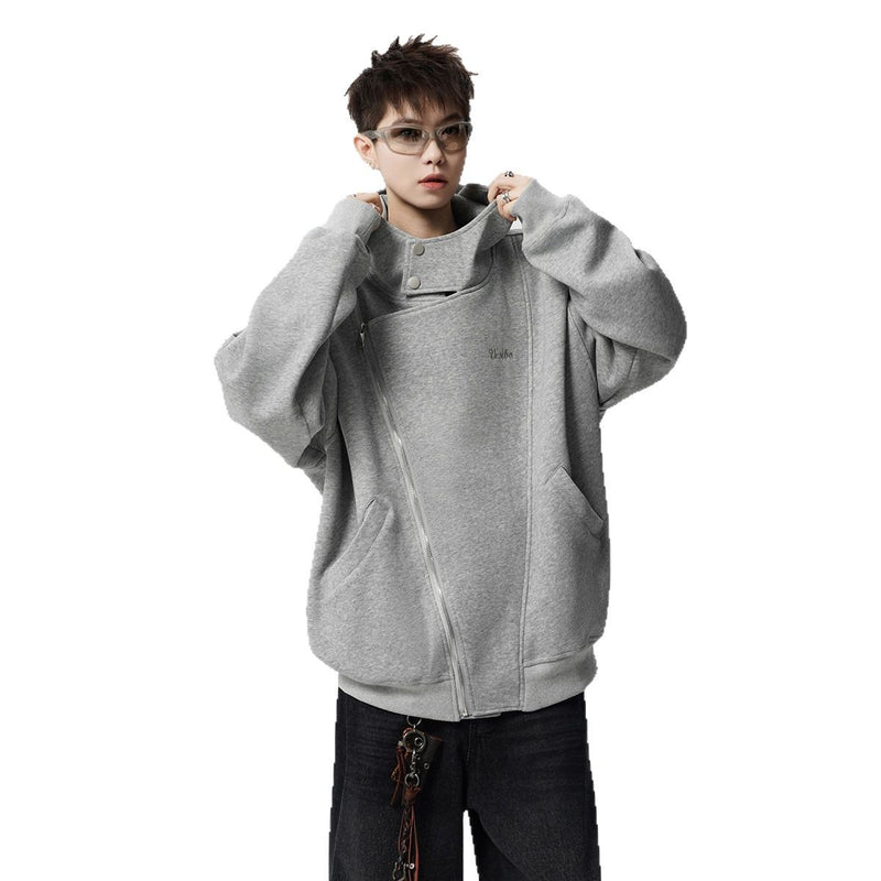 Retro double zipper hoodie jacket for men and women in spring and autumn