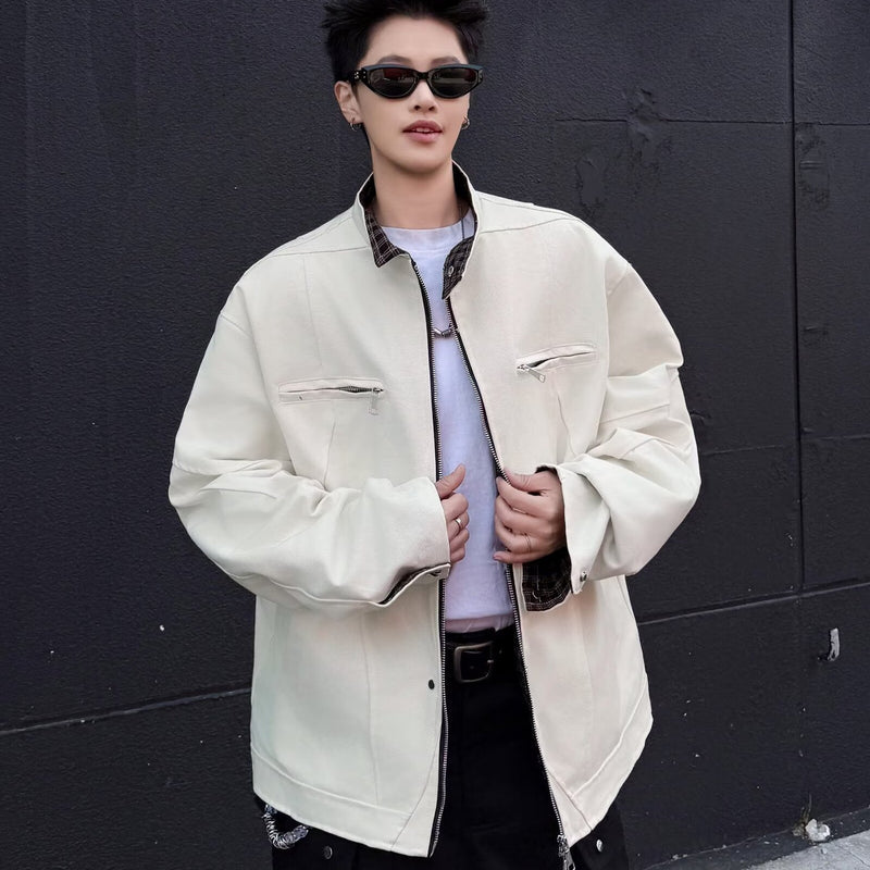 Washed canvas heavy-duty Harrington jacket for men