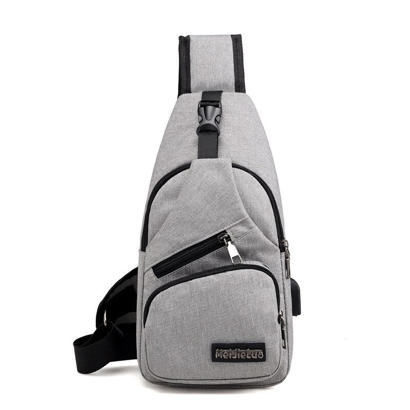 Men's Travel Crossbody Bag - Anti-Theft & USB Charging