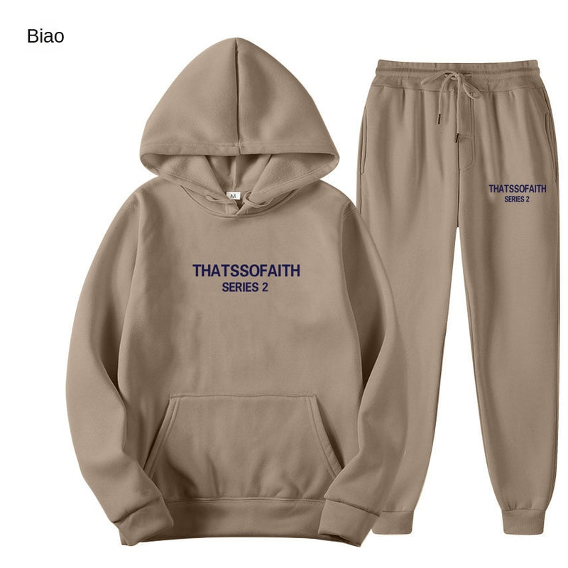 International Cross-border Hooded Sweatshirt and Sweatpants Set for Men and Women