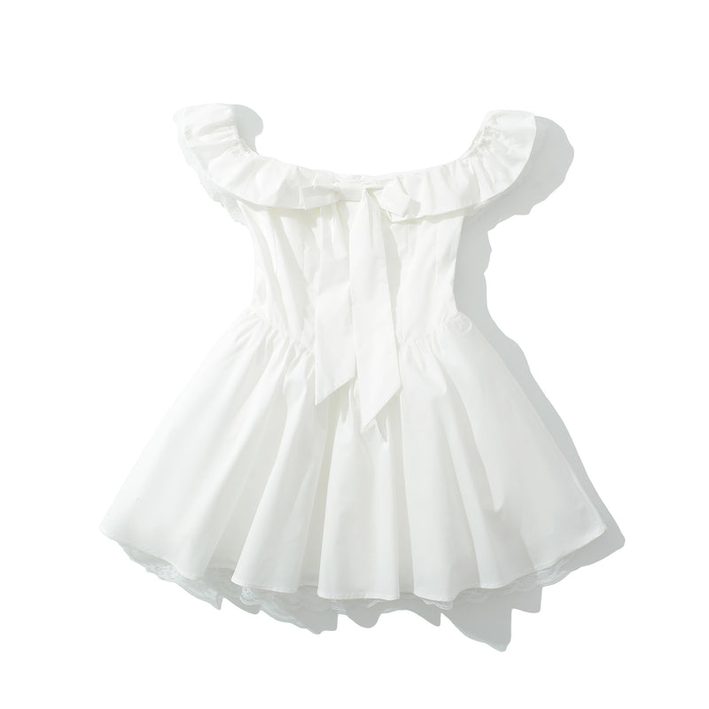 Street fashion bow one neck dress for women