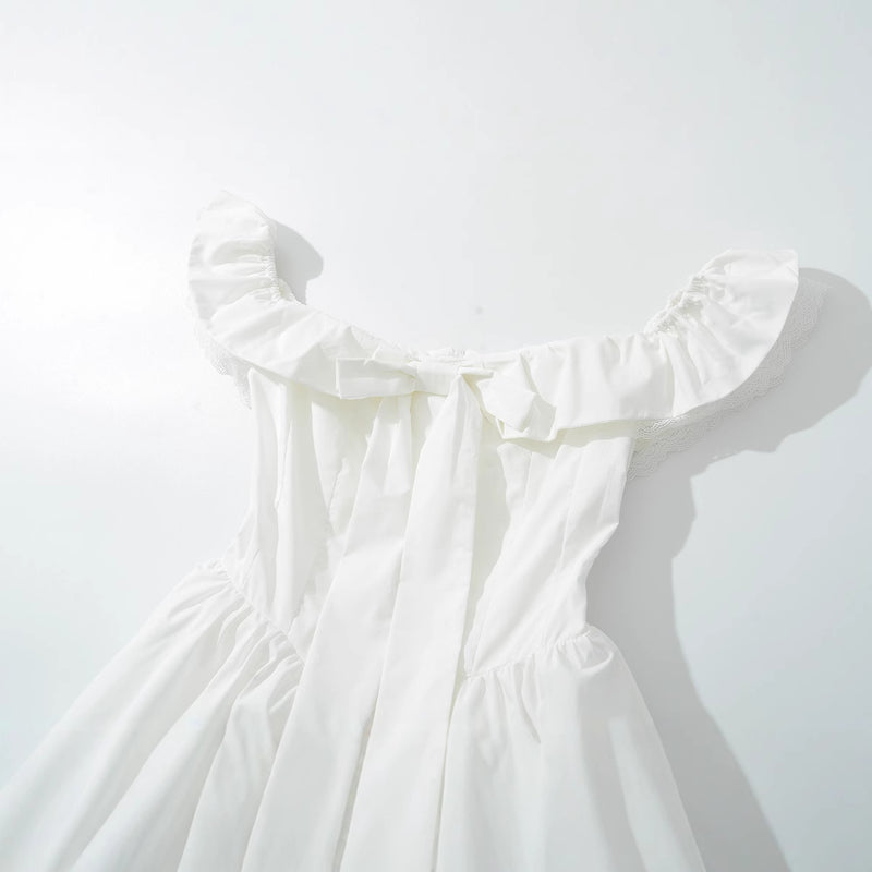 Street fashion bow one neck dress for women