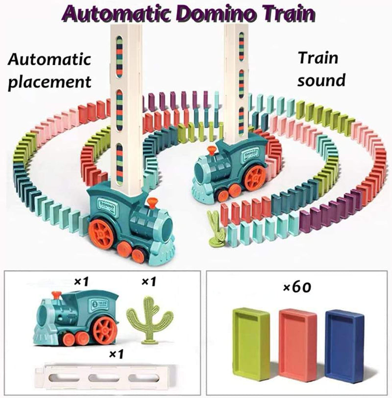 Hot Sale Development Train Toys Colored Dominoes Set 40/60/80/100 Electric Automatic Domino Train Toy