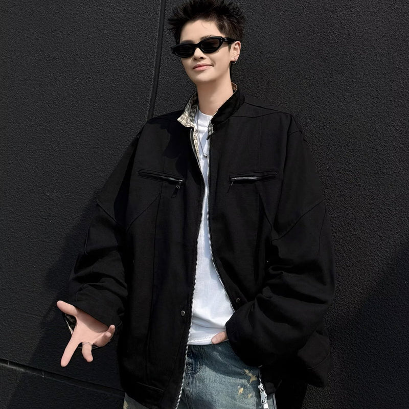 Washed canvas heavy-duty Harrington jacket for men