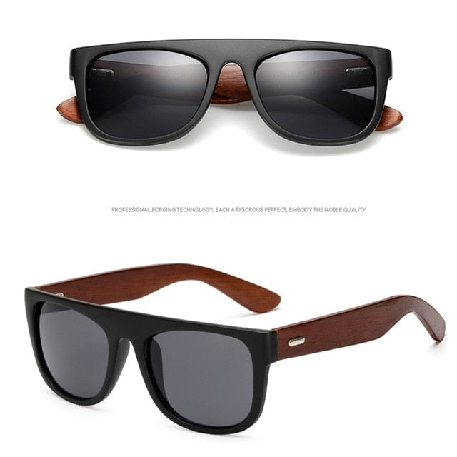 Bamboo Wooden Arms Sunglasses Men Women Black Sunglass Male UV400