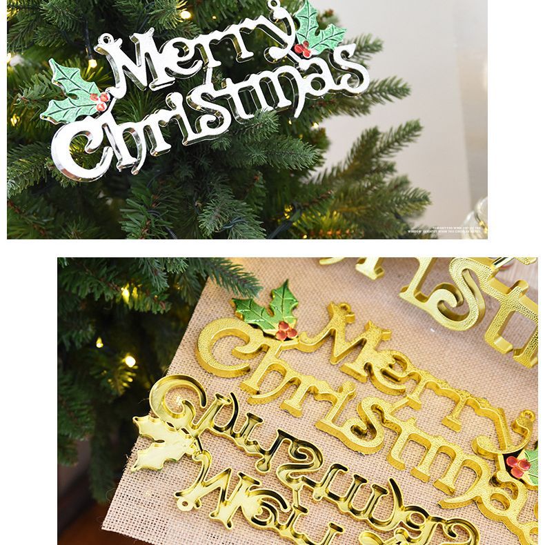 Christmas 14-60cm 3D English Decorative Plaque English Alphabet Plaque Christmas Tree Decorative Plaque Alphabet Pendant