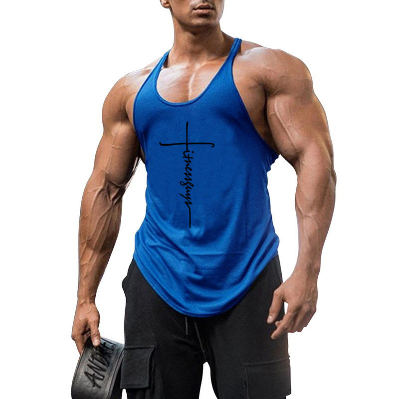 Men’s Cotton Bodybuilding Vest – Deep-Cut Gym Tank