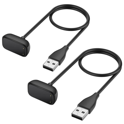 Two black USB devices with cables on a white background