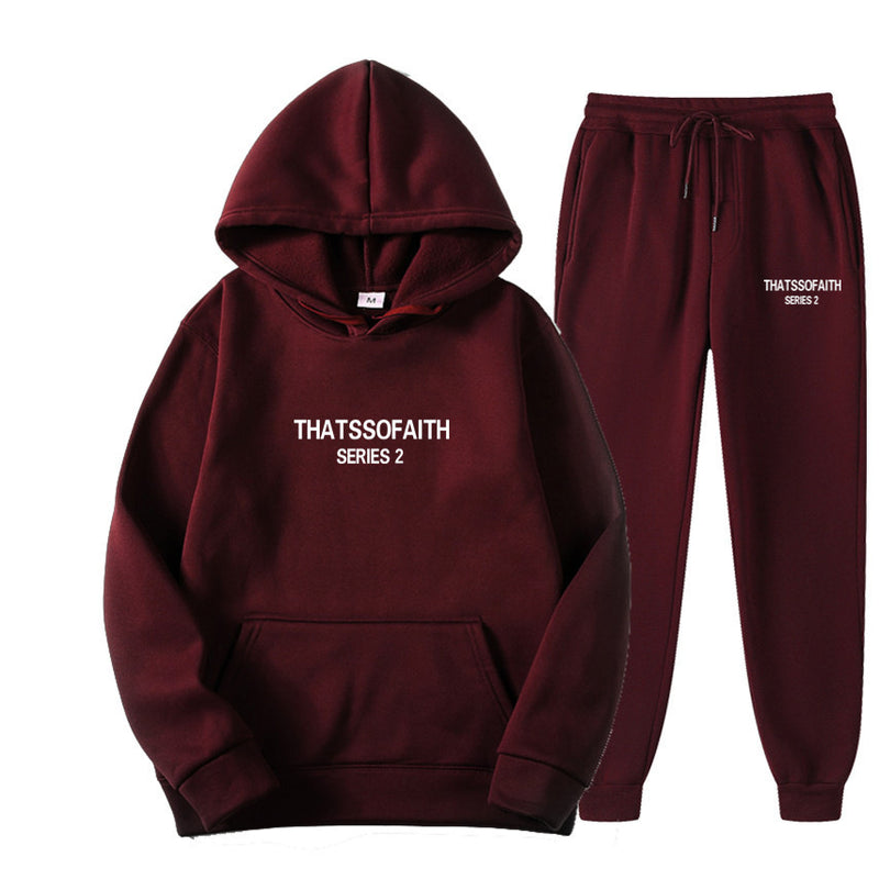International Cross-border Hooded Sweatshirt and Sweatpants Set for Men and Women