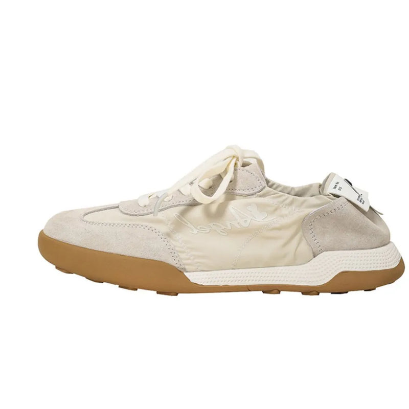 Lace Up Contrast Round Toe Flats Sneakers