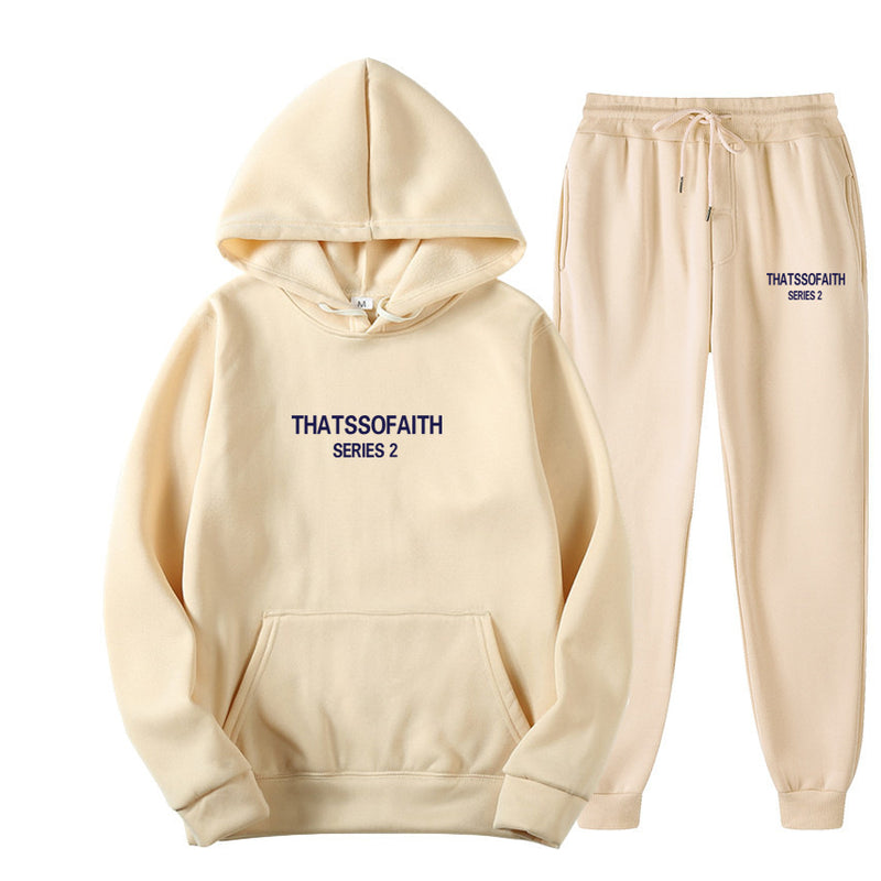 International Cross-border Hooded Sweatshirt and Sweatpants Set for Men and Women