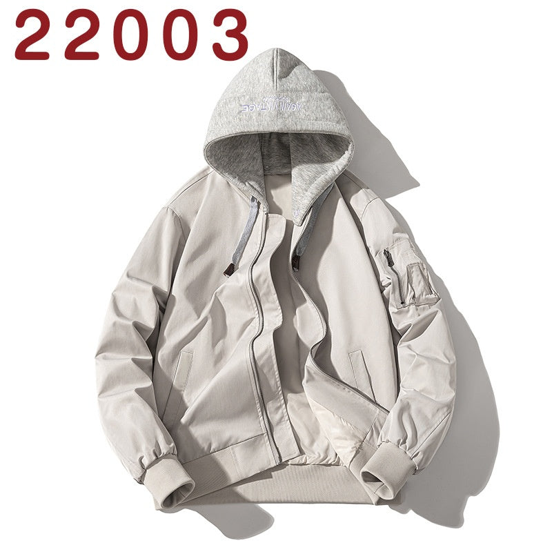 Baseball Jacket Men Simple Popular Cotton-Padded Large Solid Color Outerwear Pilot Jacket Men