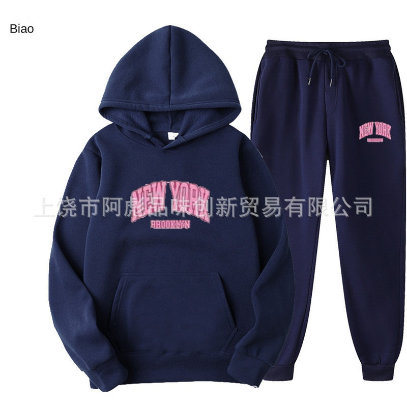 International Cross-border Hooded Sweatshirt and Sweatpants Set for Men and Women