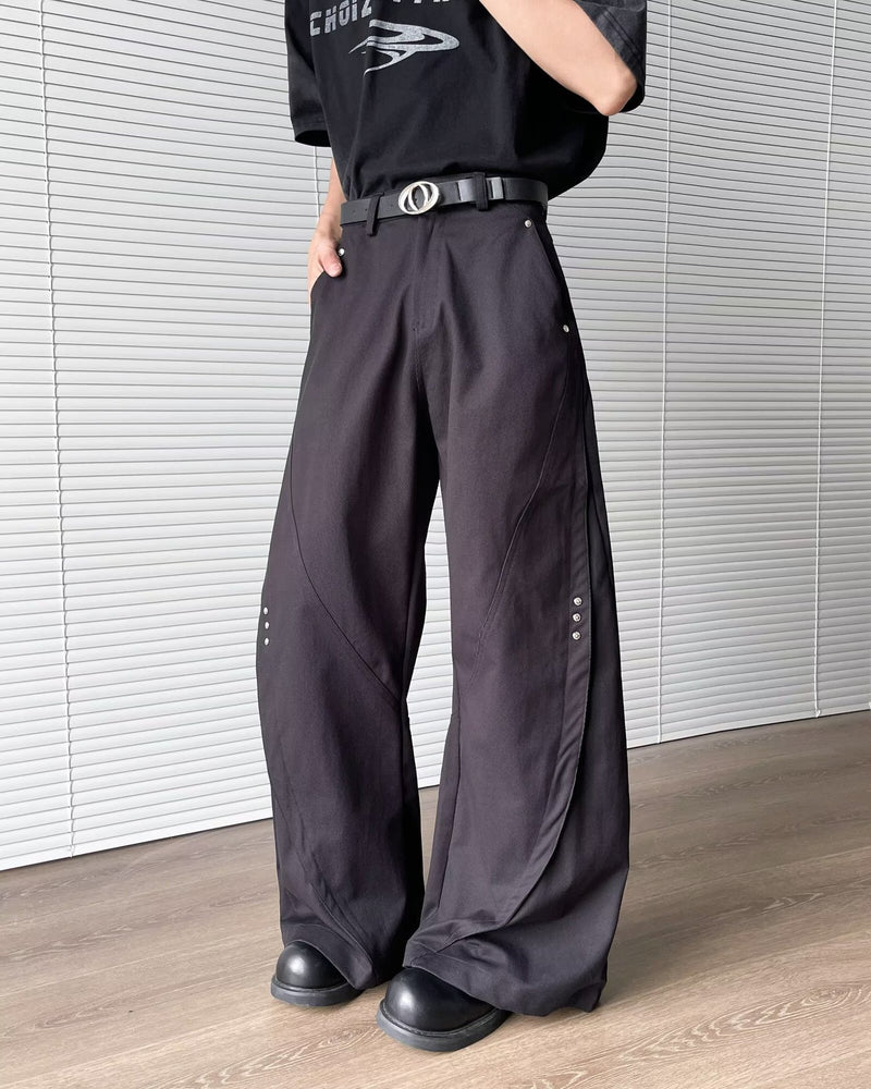 Rivet bending knife casual trousers for men