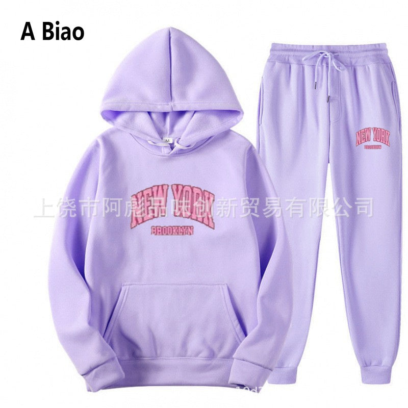 International Cross-border Hooded Sweatshirt and Sweatpants Set for Men and Women