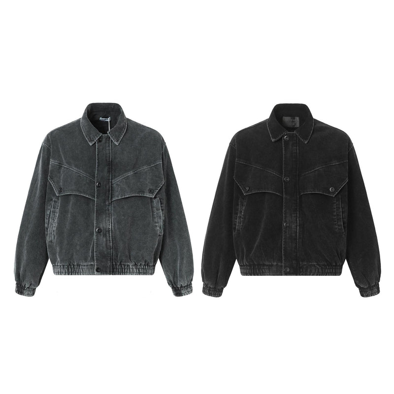 Corduroy collar jacket with texture for men and women
