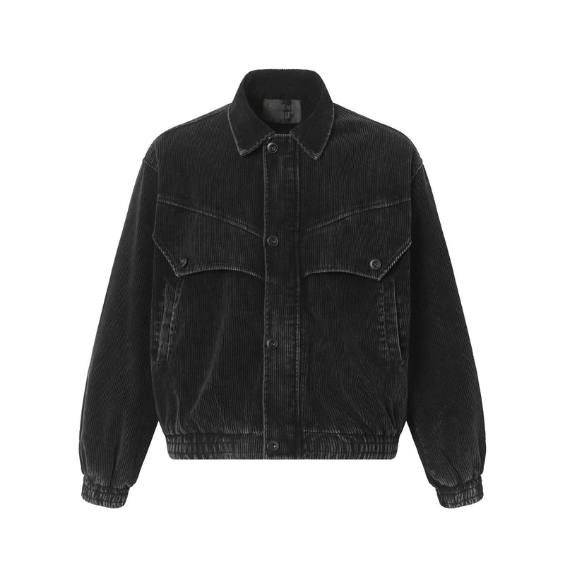 Corduroy collar jacket with texture for men and women