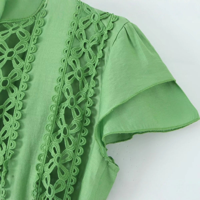 Casual classic lace patchwork dress